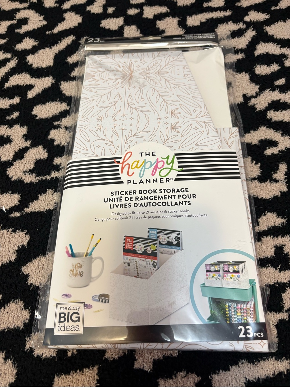The Happy Planner White & Gold Floral Sticker Book Storage - 23pc